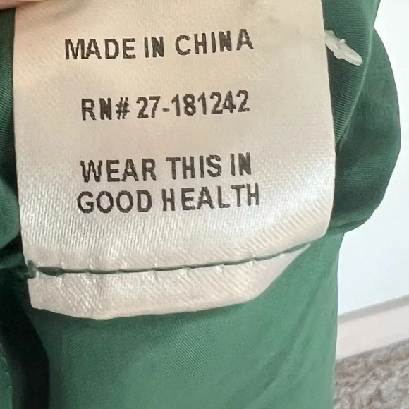 NWOT Rachel Antonoff Emerald Green Satin Deep V-Cut Back Slit Sleeve Dress 4 - Picture 15 of 15